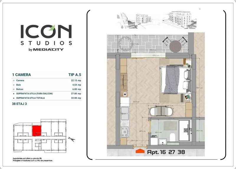 Mosilor, garsoniera, ICON Studios.